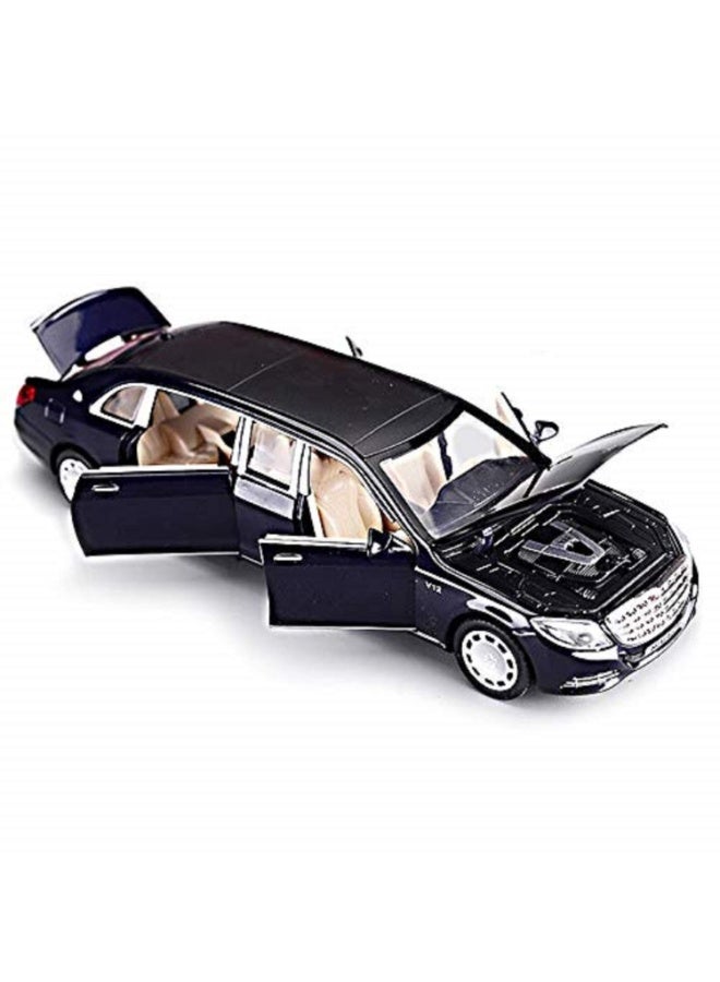 حديقة الألعاب 1:24 محاكاة بمقياس لسيارة مرسيدس مايباخ S600 – نموذج سيارة معدنية بدفع رباعي مع سحب خلفي وصوت وإضاءة – لعبة مجسمة فاخرة - Image 2