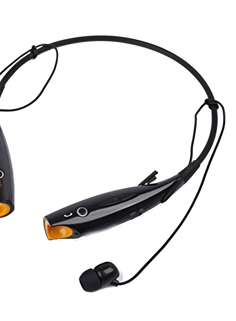 Wireless Headphones with Mic Pure Bass Sound Bluetooth In-Ear Neckband Wired Headphone Black - Image 3