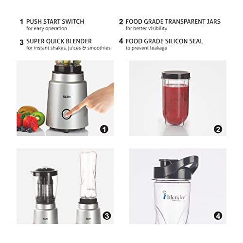 Glen Polycarbonate Multi Function Active Blender 350 Watt With 4 Jar Silver (Sa4048Nmf), 2 Years Warranty, 350 Watt (SA4048MF) - Image 4