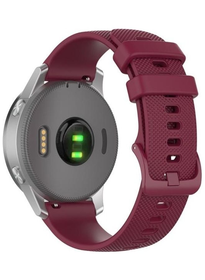 Silicone Smart Watch Replacement Strap For Garmin Wine Red - Image 1