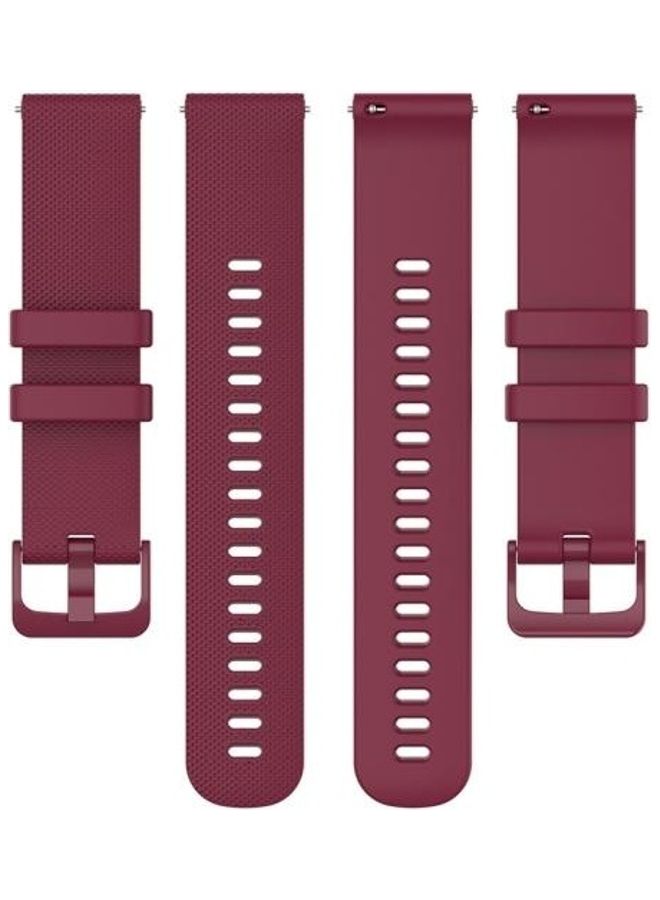 Silicone Smart Watch Replacement Strap For Garmin Wine Red - Image 3