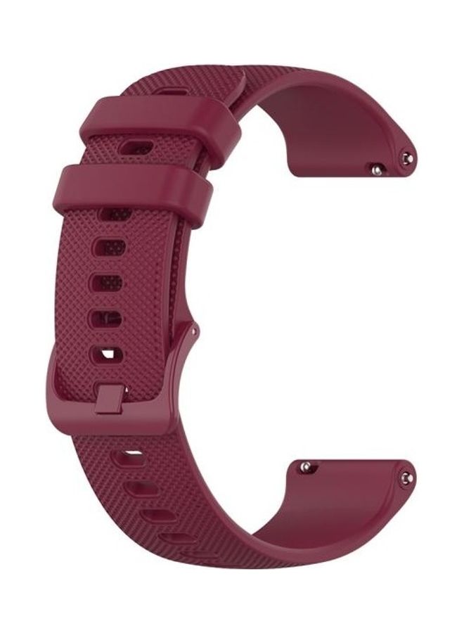 Silicone Smart Watch Replacement Strap For Garmin Wine Red - Image 2