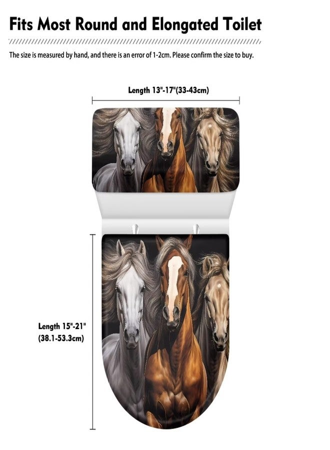 Vanideaoty Horse Toilet Seat and Tank Lid Covers for Bathroom Set Round Oval 2 Piece for Kids Fit Most Round and Elongated Toilet Bathroom Decor - Image 5