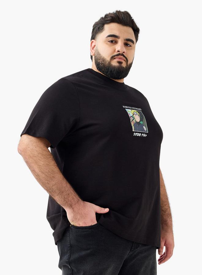 ماكسيم تيشيرت رجالي بطبعة ناروتو بياقة دائرية وأكمام قصيرة - Image 1