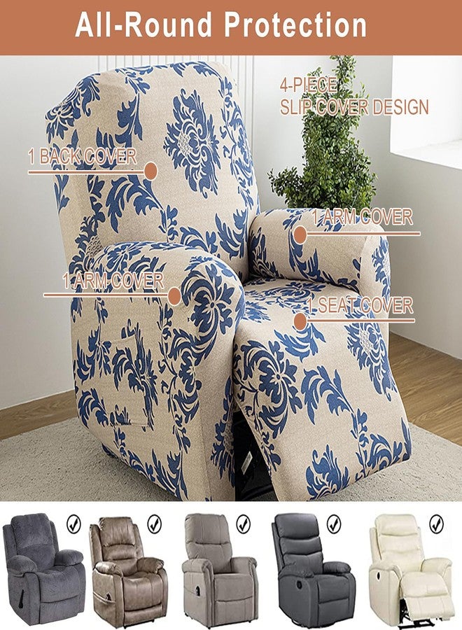 Eco-Ancheng أغطية كراسي الاسترخاء من إيكو-أنشنغ، 4 قطع، أغطية كراسي الاسترخاء من ليزي بوي، أغطية أرائك الاسترخاء، أغطية كراسي الاسترخاء، أغطية كراسي الاسترخاء، أغطية مانعة للانزلاق مع جيوب تخزين، واقي أثاث لغرفة المعيشة - Image 4