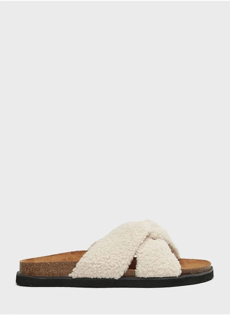 ONLY Fuzzy Strap Sandals