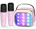 FLUESTON Mini Karaoke Machine for Kids Adults Portable Bluetooth Speaker with 2 Wireless Microphones Toys for Girls Ages 3 4 5 6 7 8 91011 Years Old Birthday Easter Basket Stuffer for Kids - Image 3
