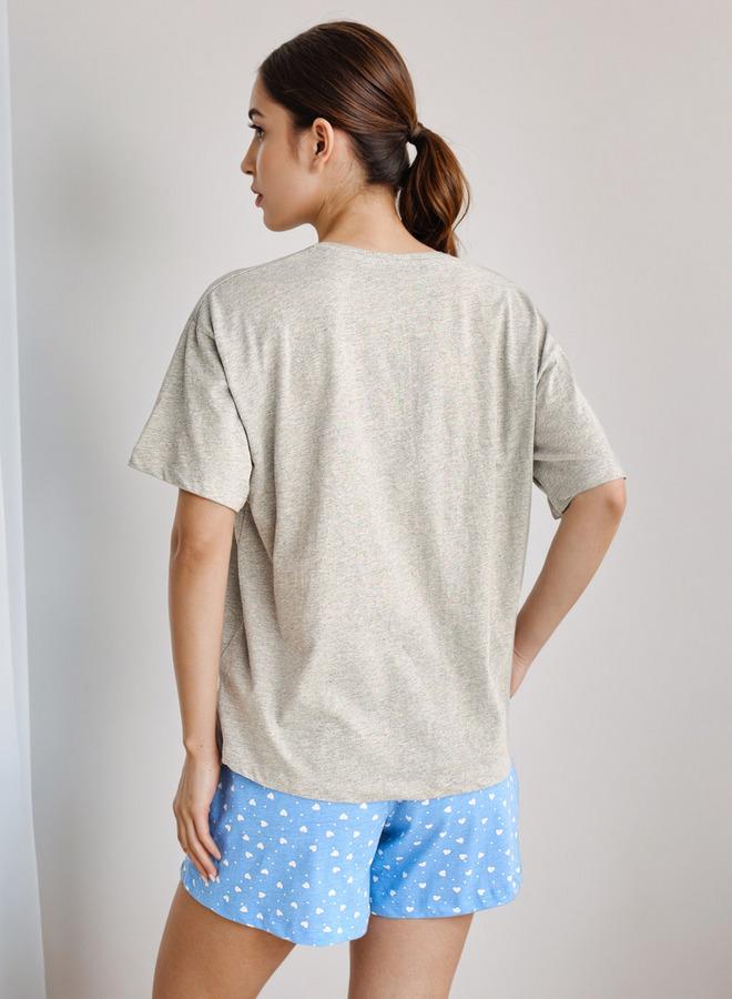 سبلاش فيڤ طقم بيجامة قطنية تي شيرت وشورت - Image 3