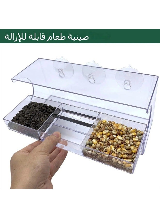general Rectangular window bird feeder, large external transparent window bird feeder, transparent viewing acrylic bird feeder - Image 2