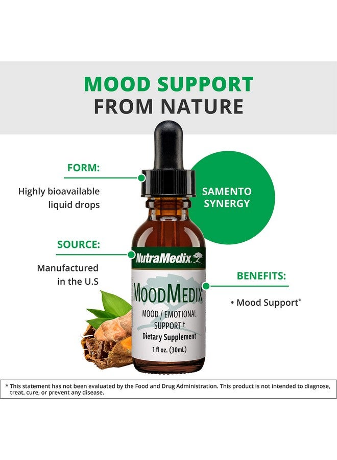 Nutramedix Moodmedix Mood Support Supplement With Bioavailable Liquid Cat Claw & Turmeric Root Drops Mood Stress Response & Emotional Support Supplement Liquid Herbal Extract Tincture (1Oz) - Image 3