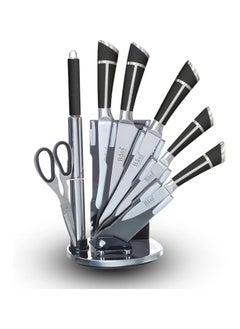 Bass Bass Kitchen Knife Set, Steak Knife and Utility Knives Set - Ultra Sharp High Carbon Stainless Steel Knives with Comfortable Handles (Set of 7, Black A)  - Image 1