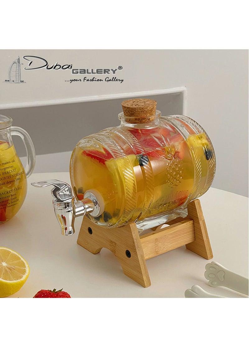 DubaiGallery - 1000ml Glass Hip Flask Sparkling Wine Bottle With Leading Household Whiskey Bottle Sparkling Wine Bottle With Tap - Image 1