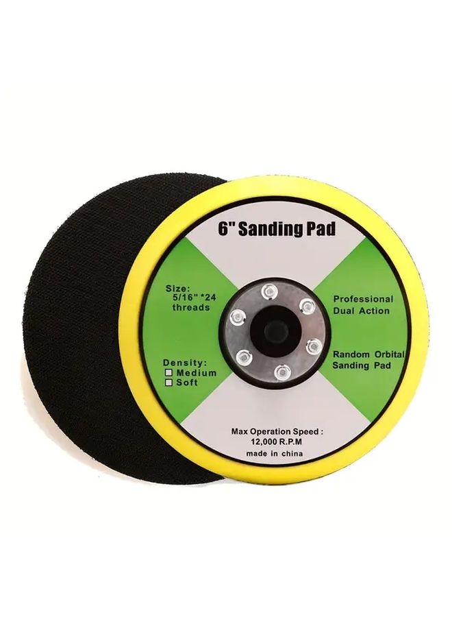 6 Inch 150mm 5/16 24 Thread PU Hook And Loop Backer Backing Pad For Air Sander And Dual Action Car Polisher 1 Pack - Image 4