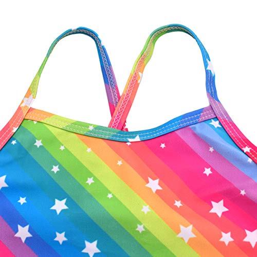 HONISEN Big Girls One Pieces Swimsuit Cute Swimwear Bathing Suits Rainbow 12T - Image 4