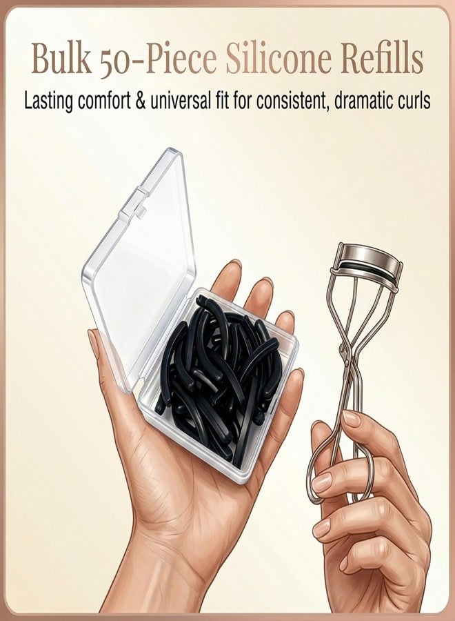 AETUXU 50Pack Compatible for Shiseido Eyelash Curler Refill Pads,Bulk 50-Piece Silicone Eyelash Curler Refills Compatible wtih Shiseido Lash Curler-Long Lasting Use. - Image 4