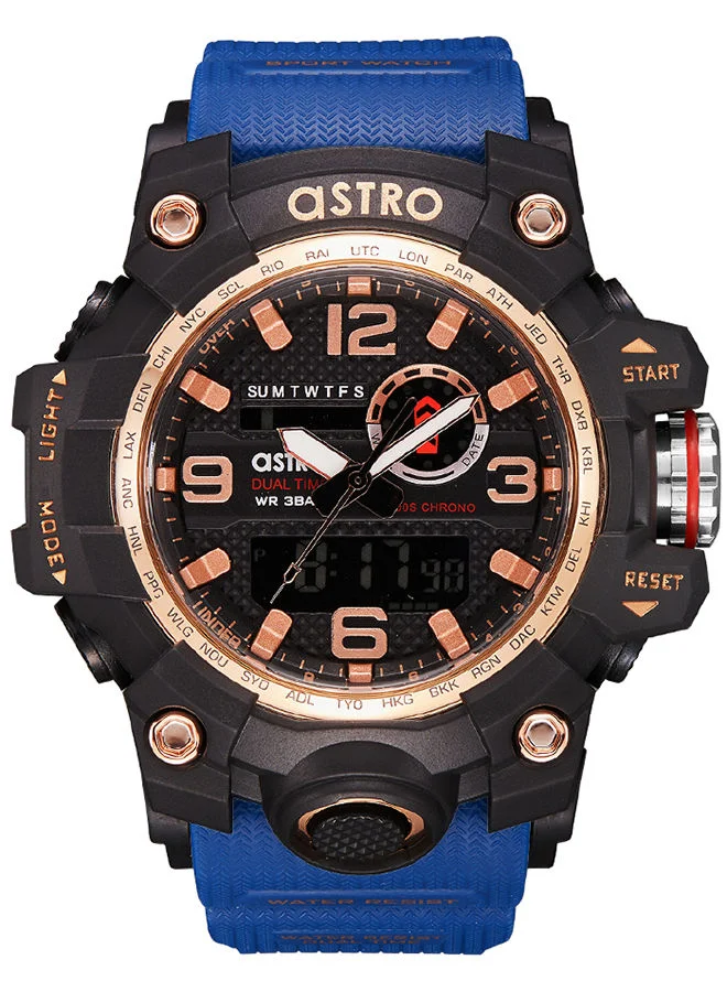 ASTRO Men Analog+Digital Round Polyurethane Wrist Watch A22803-PPLBK