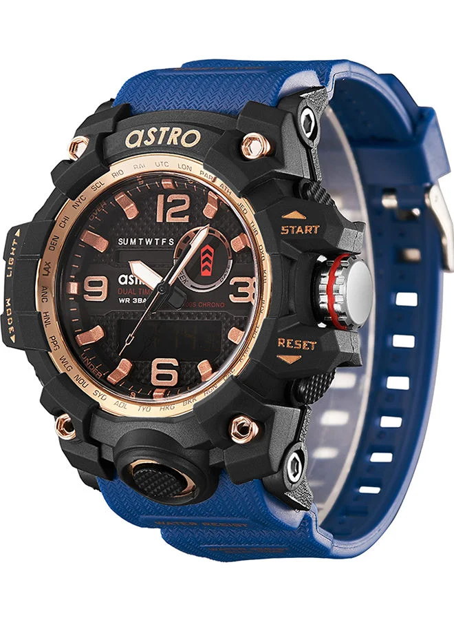 ASTRO Men Analog+Digital Round Polyurethane Wrist Watch A22803-PPLBK