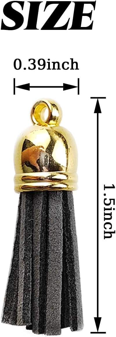 PRANSUNITA Multicolor Leather Faux Suede Tassel Pendant Latkan with Caps - 25 Pieces - Used for Making Earrings, Jewelry, Key Chain Straps DIY Accessories etc – 3.5 cm - Image 2