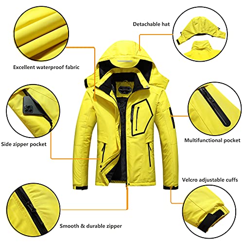 SUOKENI Women's Waterproof Warm Winter Snow Coat Hooded Raincoat Ski Snowboarding Jacket - Image 5