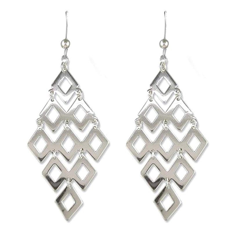 LeCalla 925 Sterling Silver Chandelier Dangle Earrings for Women Long Jewelry Diamond Shape Drop Earring for Women - Image 3