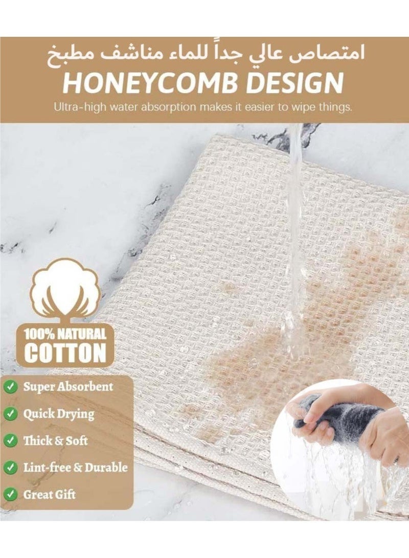 Bukela 6 Pack Kitchen Towels and Dishcloths Sets 100% Cotton Soft Quick Drying Dish Towels for Kitchen Absorbent Kitchen Dish Cloths Washing Dishes, 12x12 Inches, Multi Color - Image 2