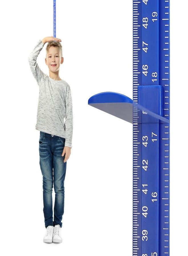 EASYXQ Height Measurement for Wall, Children Height Chart Ruler, Portable 3D Removable Growth Chart, Wall Height Measurement for Kids and Nursery Medical Office 79 inch (Blue) - Image 1