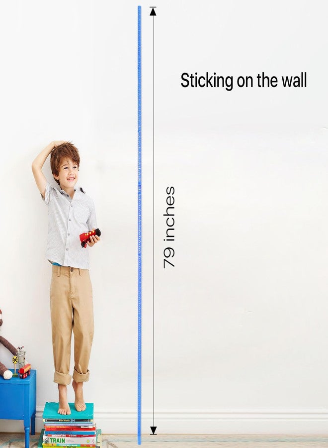 EASYXQ Height Measurement for Wall, Children Height Chart Ruler, Portable 3D Removable Growth Chart, Wall Height Measurement for Kids and Nursery Medical Office 79 inch (Blue) - Image 3