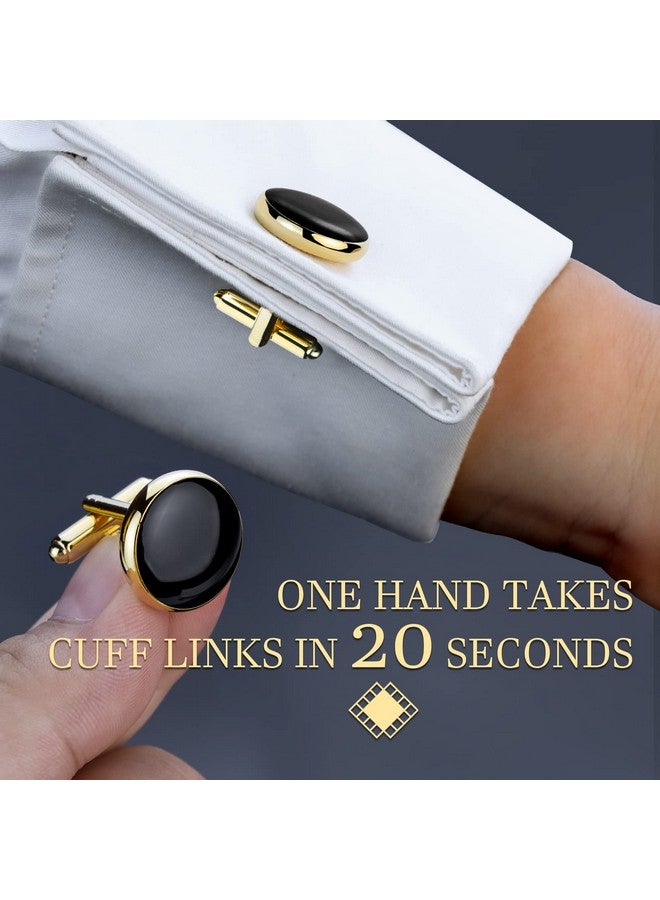 HAWSON Men’S Cufflinks And Tuxedo Studs Set With Gift Box; Men’S Jewelry Or Accessories Suitable For Black Suit White Shirts Vest And Red Bow Tie On Wedding Or Anniversary And Birthday - Image 2