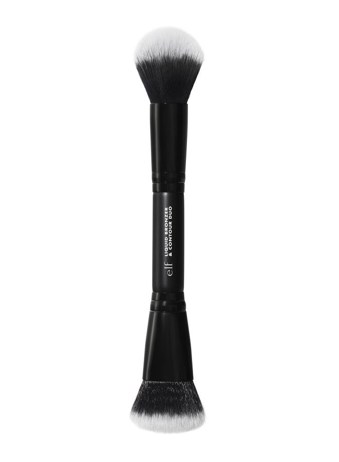 elf e.l.f. Liquid Bronzer & Contour Duo Brush, Silky Highly Pigmented Formula with Dual-ended Makeup Brush, Synthetic Bristles, 100% Vegan and Cruelty-Free - Image 1