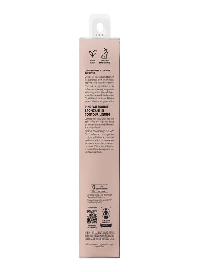 elf e.l.f. Liquid Bronzer & Contour Duo Brush, Silky Highly Pigmented Formula with Dual-ended Makeup Brush, Synthetic Bristles, 100% Vegan and Cruelty-Free - Image 5