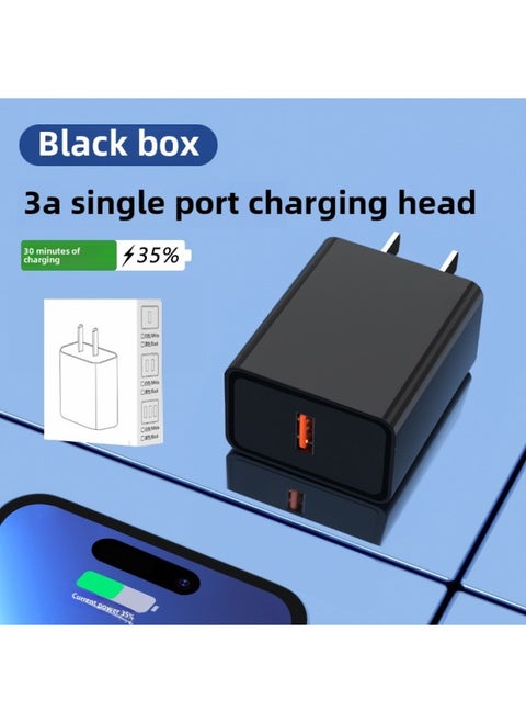 3C Certified 10W Fast Charging Three-Port Charger Applicable To Android Apple Mobile Phone Charging Head Multi-interface USB Medium-Color:15W Single Port Charger  Boxed