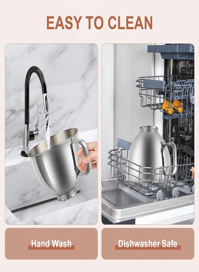 Vietora Eud 5 Quart Stainless Steel Mixer Bowl Compatible with KitchenAid 4.5 & 5 QT Tilt-Head Stand Mixers, Durable KitchenAid Replacement Bowl, Mixer Accessories for Baking & Cooking - Image 4