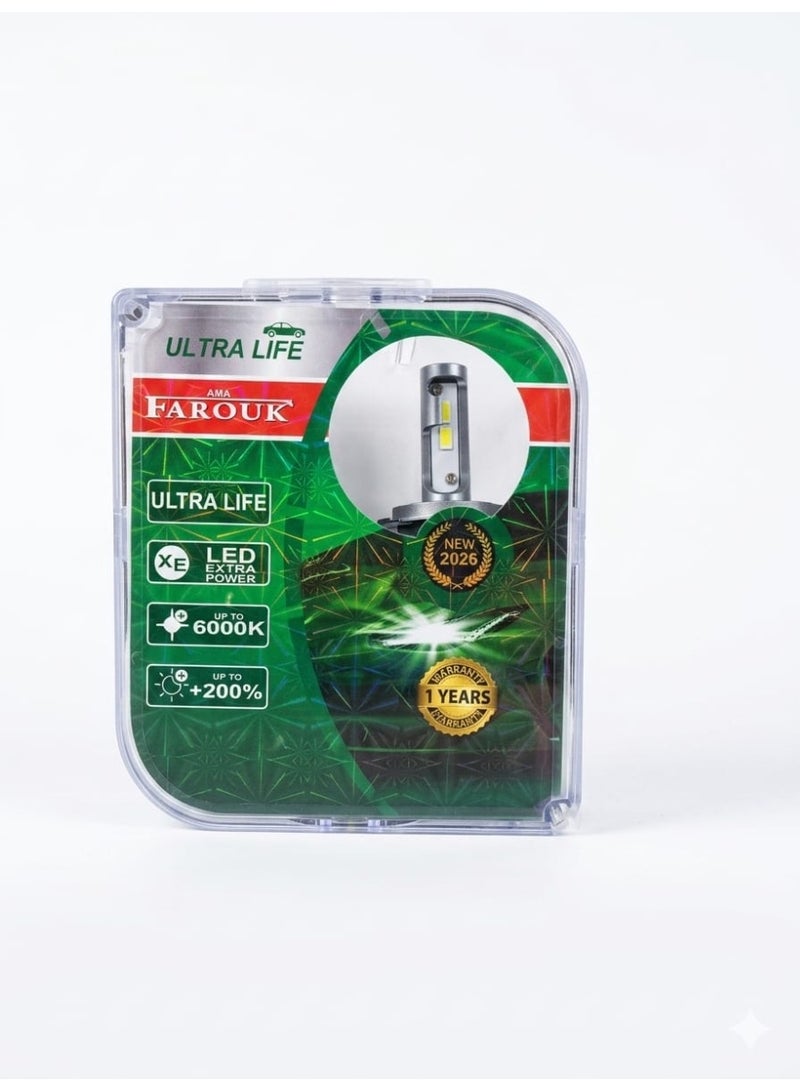 H8 LED Car Bulb Set – Super Bright 6000K White Light – Pair of Headlight Bulbs - Image 2