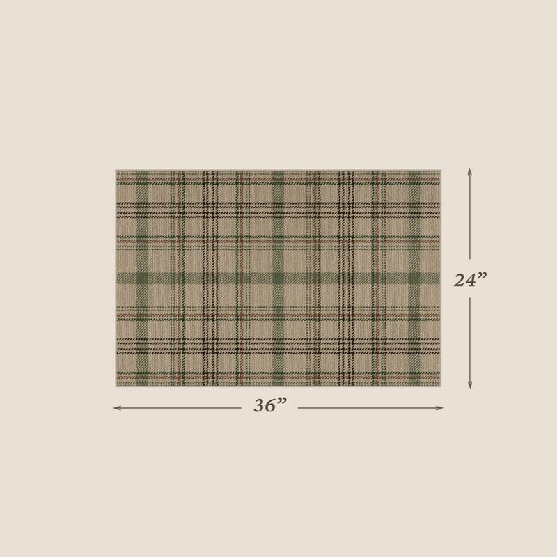 JTJ 2x3 Plaid Entrance Rugs Indoor - Easy Jute Small Throw Rug for Entry Way Outdoor, Kitchen, Bathroom, Powder Room, Modern Carpet Door Mat, Non Shed Non Skid Washable Farmhouse Decor - Image 2