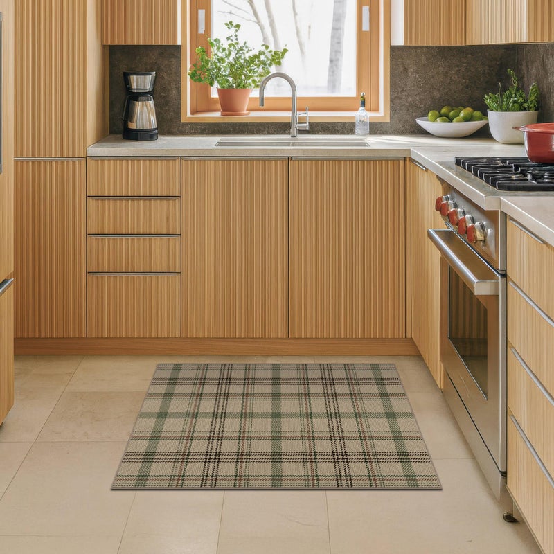 JTJ 2x3 Plaid Entrance Rugs Indoor - Easy Jute Small Throw Rug for Entry Way Outdoor, Kitchen, Bathroom, Powder Room, Modern Carpet Door Mat, Non Shed Non Skid Washable Farmhouse Decor - Image 3
