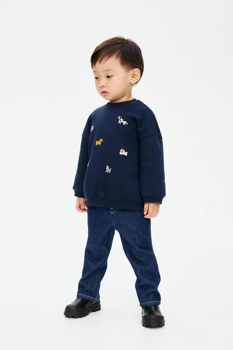 H&M Motif-detail brushed-inside sweatshirt