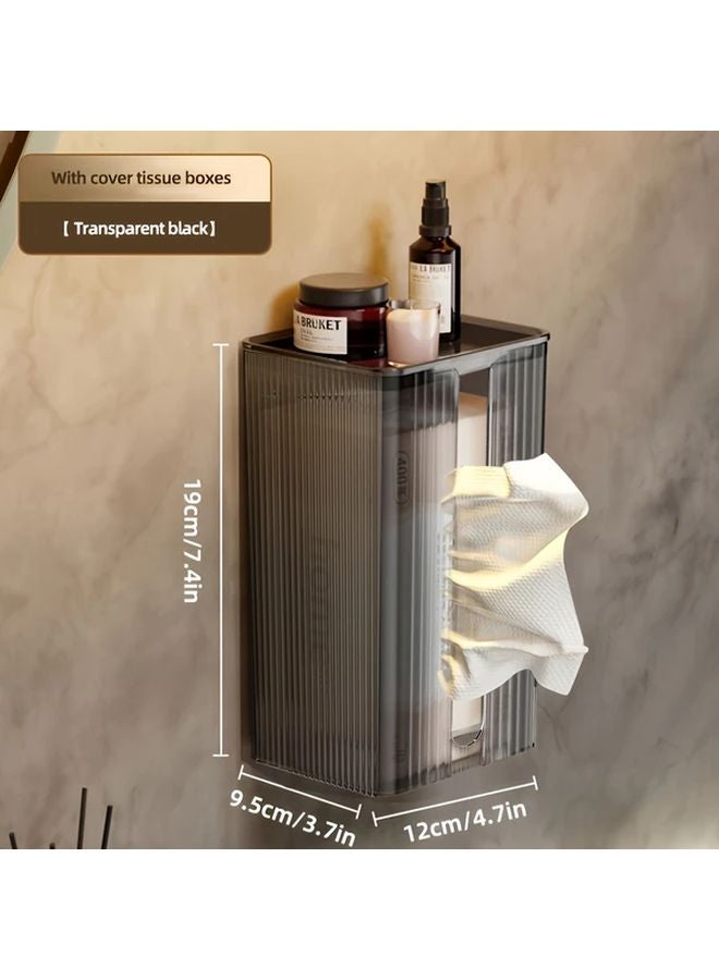 Translucent Green Wall Mounted Toilet Paper Holder Large Capacity Bathroom Tissue Storage Box - Image 4