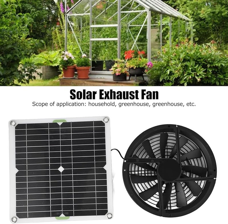 100W 12V Solar Powered Ventilation Fan Portable For Home Outdoor Use - Image 3