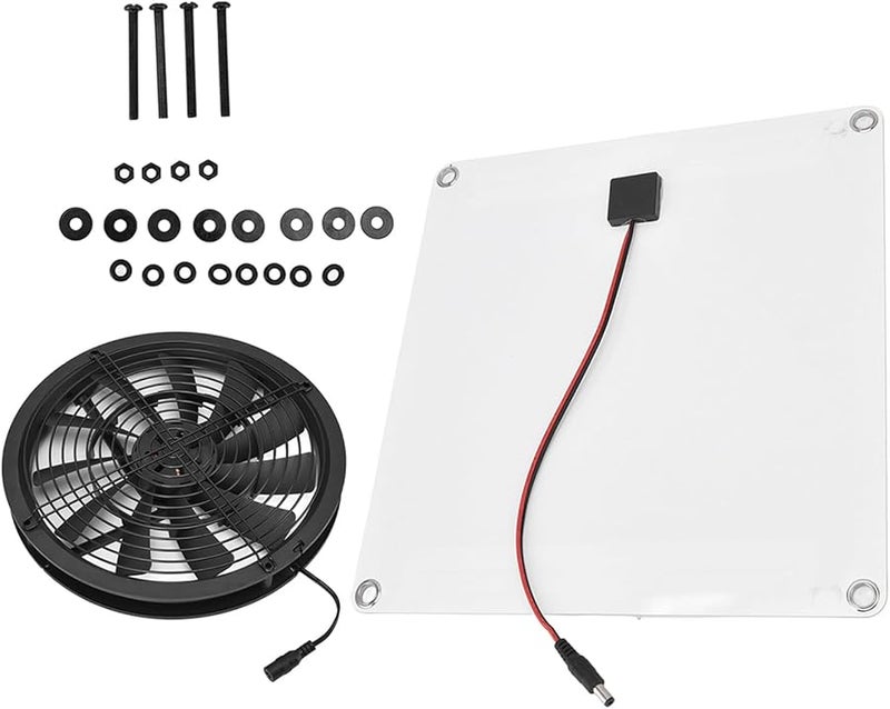 100W 12V Solar Powered Ventilation Fan Portable For Home Outdoor Use - Image 4