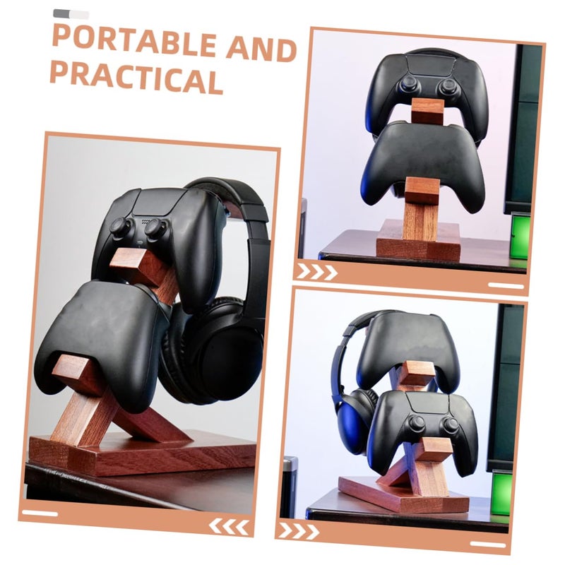Universal Gaming Controller Stand Headset Holder Storage Rack Organizer Black - Image 4