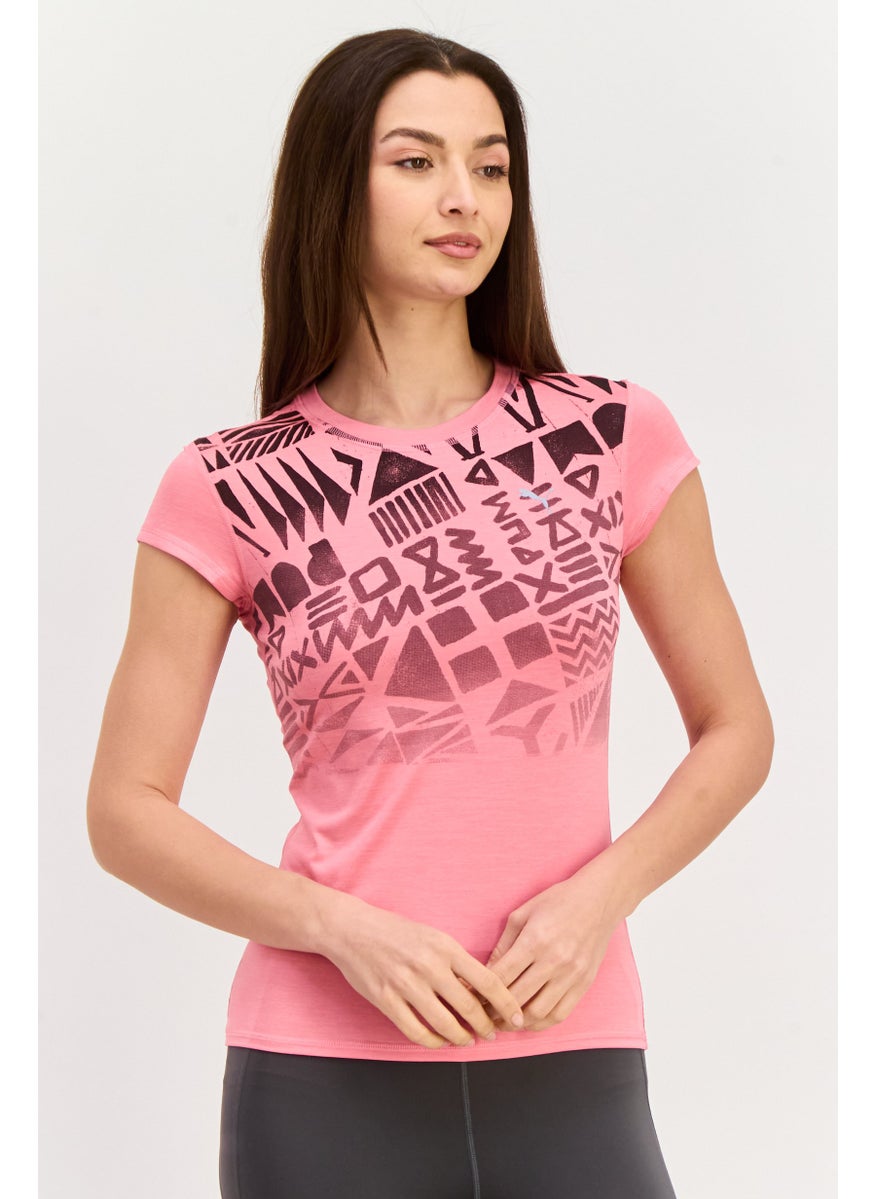 PUMA Women Sportswear Fit Short Sleeve Training Top, Pink  - Image 1