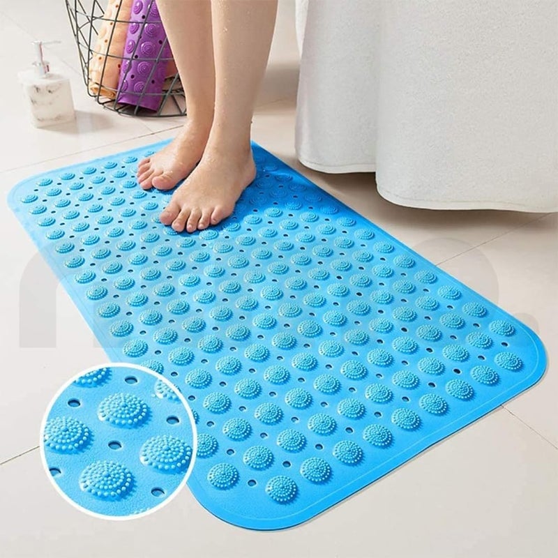Ritmo Curved Blue Shower Mat 70x35cm NonSlip MachineWashable Bath Mat Walk in Shower Tray Shower Mats NonSlip Suction Cups for Kids Elderly - Image 5