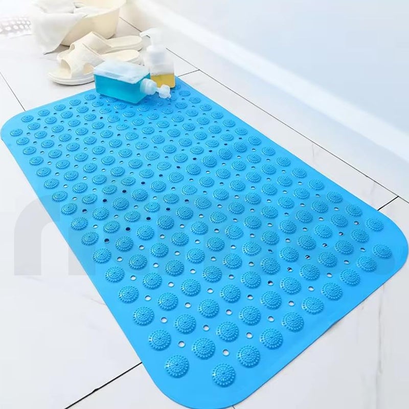 Ritmo Curved Blue Shower Mat 70x35cm NonSlip MachineWashable Bath Mat Walk in Shower Tray Shower Mats NonSlip Suction Cups for Kids Elderly - Image 2