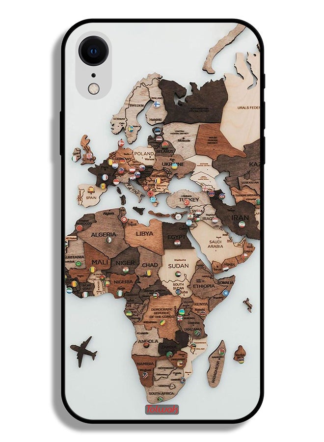 Tolwak Apple iPhone XR Protective Case World Map Art - Image 2