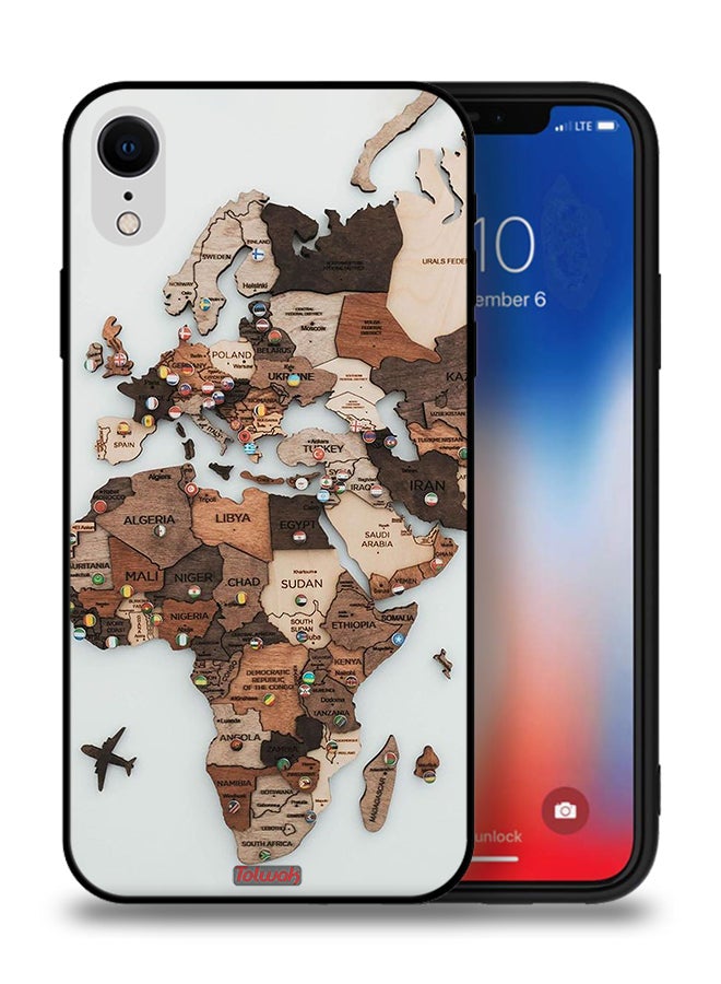 Tolwak Apple iPhone XR Protective Case World Map Art - Image 1