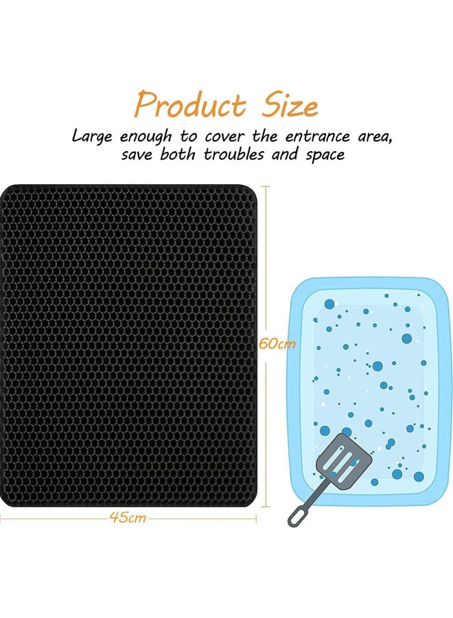 Neostyle Cat Litter Mat,Honeycomb Double-Layer Waterproof Urine Proof Material,Washable (Black) - Image 2