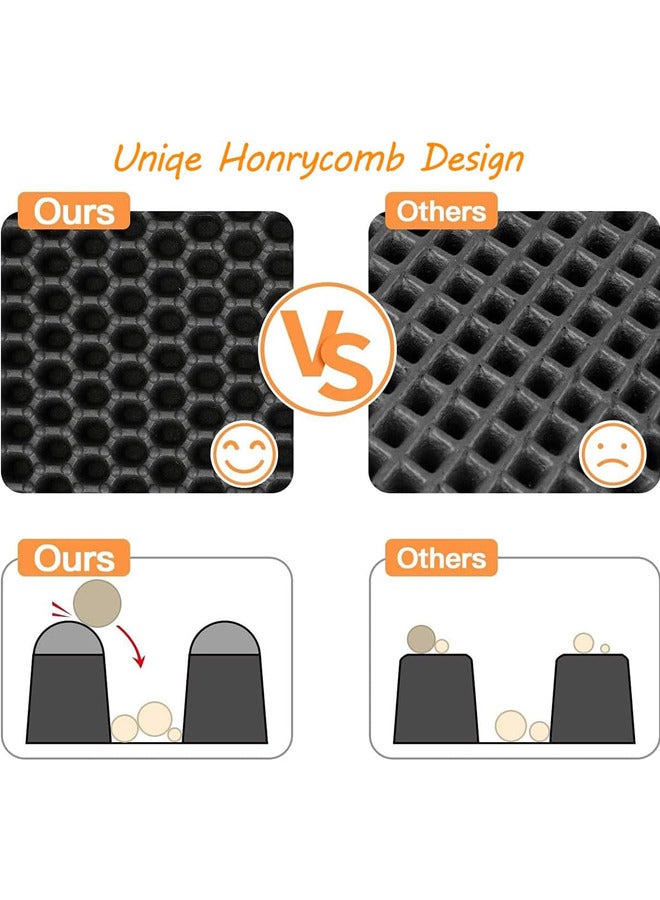 Neostyle Cat Litter Mat,Honeycomb Double-Layer Waterproof Urine Proof Material,Washable (Black) - Image 3