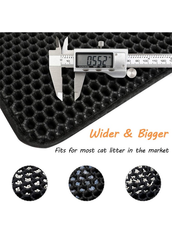 Neostyle Cat Litter Mat,Honeycomb Double-Layer Waterproof Urine Proof Material,Washable (Black) - Image 4