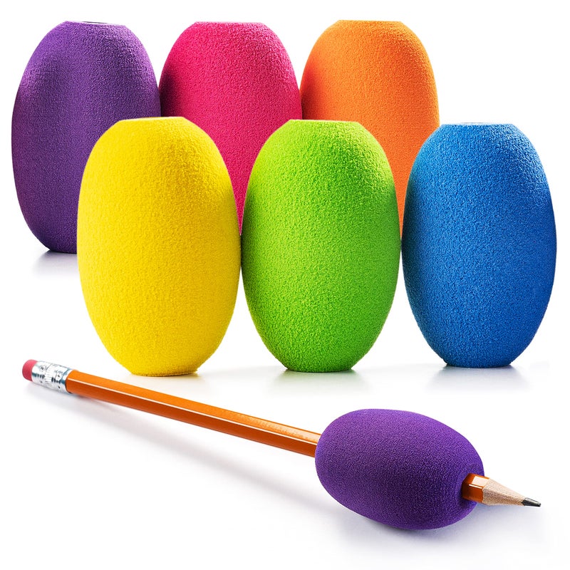 Special Supplies Egg Pen-Pencil Grips for Kids and Adults Colorful, Cushioned Holders for Handwriting, Drawing, Coloring - Ergonomic Right or Left-Handed Use - Reusable (6-Pack) - Image 1