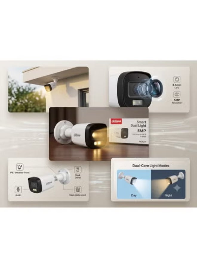 Dahua 5MP Smart Dual Light HDCVI Bullet CCTV Camera, HAC-B1A51N-0-IL/A, 3.6mm Lens - Image 2